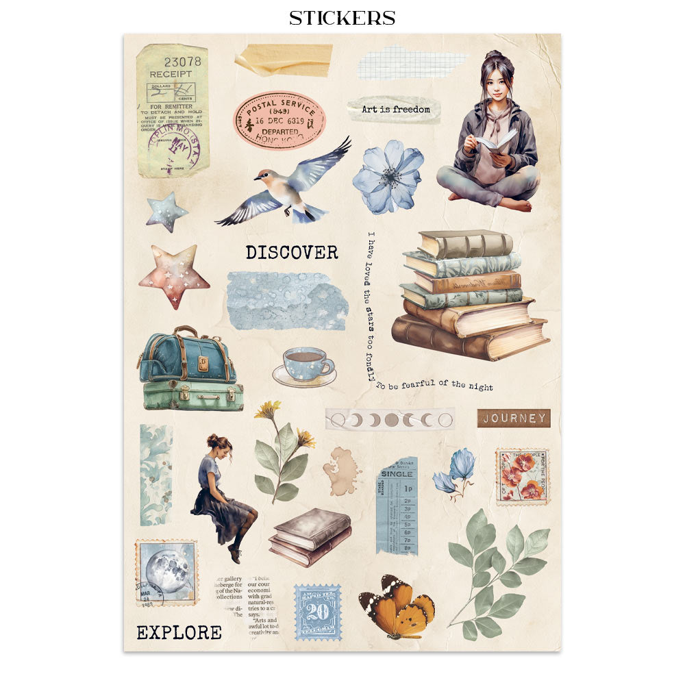 Junk journal stickers, cut-outs, backgrounds - Secret Diary (RESTOCK)