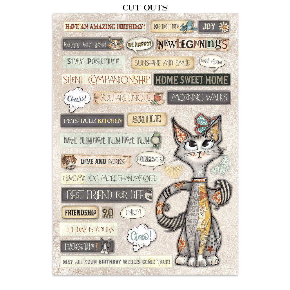 Junk journal stickers, cut-outs, backgrounds - Furry Friends (RESTOCK)