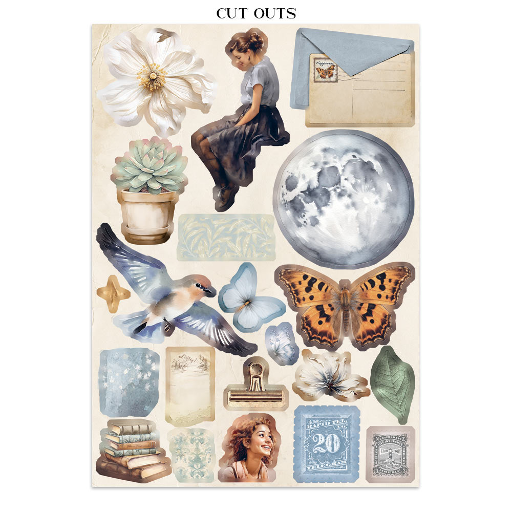 Junk journal stickers, cut-outs, backgrounds - Secret Diary (RESTOCK)