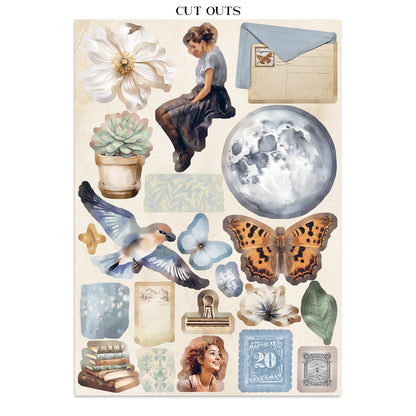 Junk journal stickers, cut-outs, backgrounds - Secret Diary (RESTOCK)