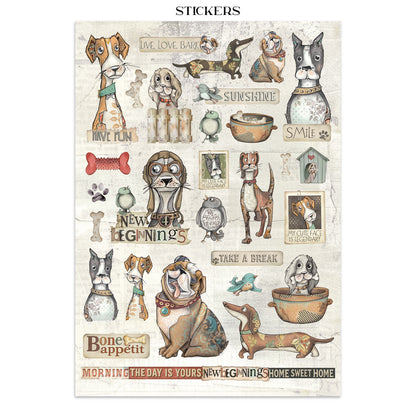 Junk journal stickers, cut-outs, backgrounds - Furry Friends (RESTOCK)