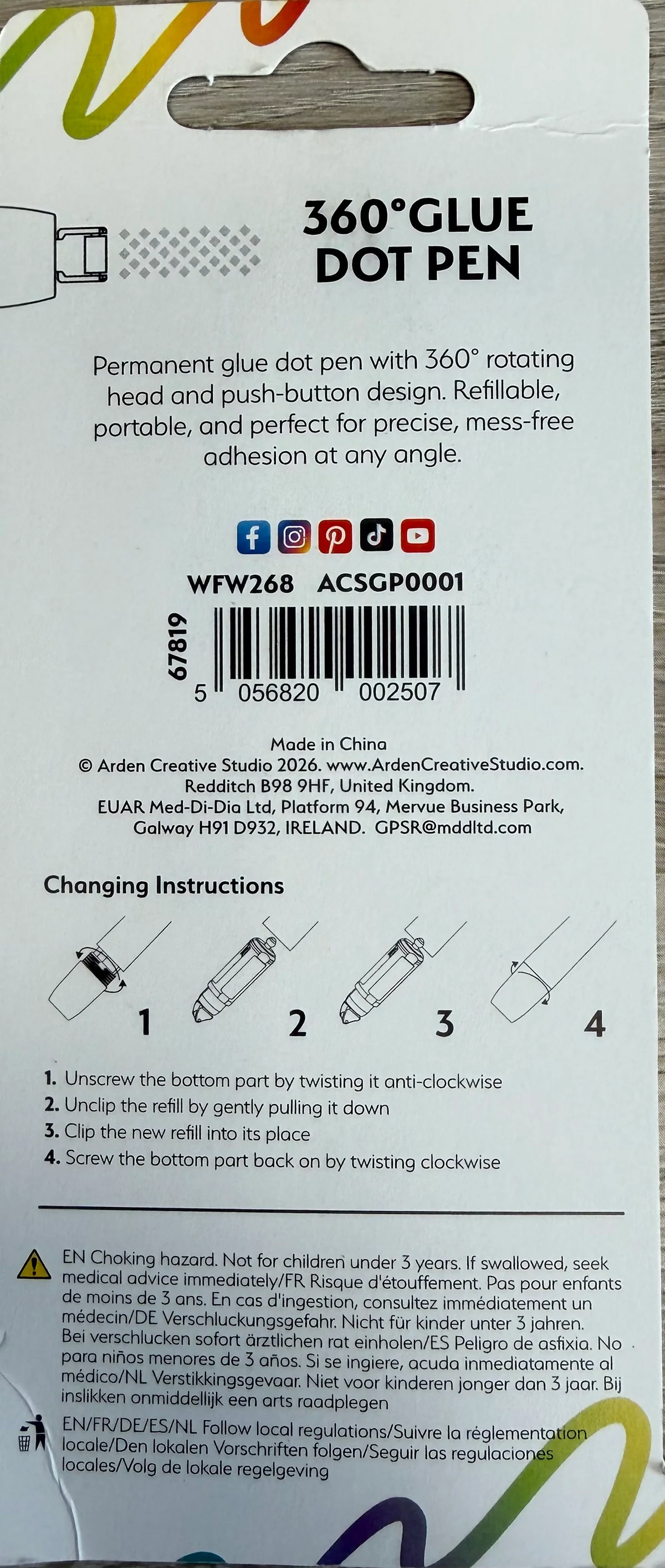 Arden Creative Studio 360° Glue Dot Pen