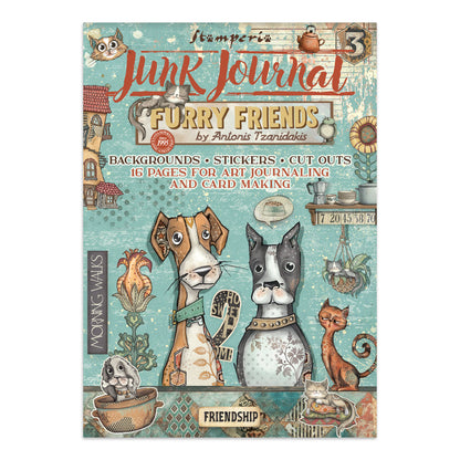 Junk journal stickers, cut-outs, backgrounds - Furry Friends (RESTOCK)