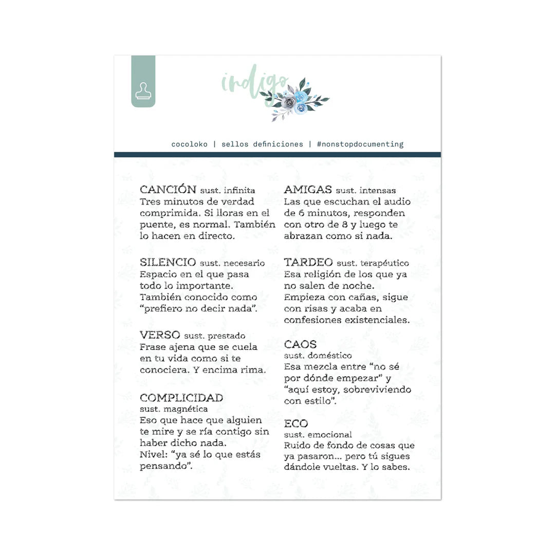 Sellos de Definiciones 10x10cm INDIGO