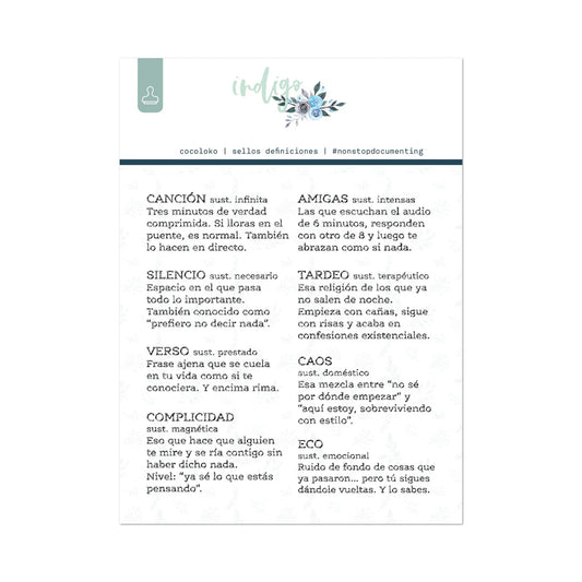 Sellos de Definiciones 10x10cm INDIGO