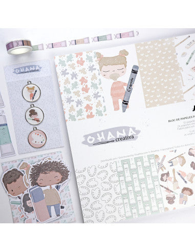 Ohana Creativa 12x12" paper pad | Alúa Cid design