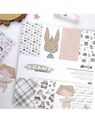 Ohana de fiesta 12x12" paper pad | Alúa Cid design