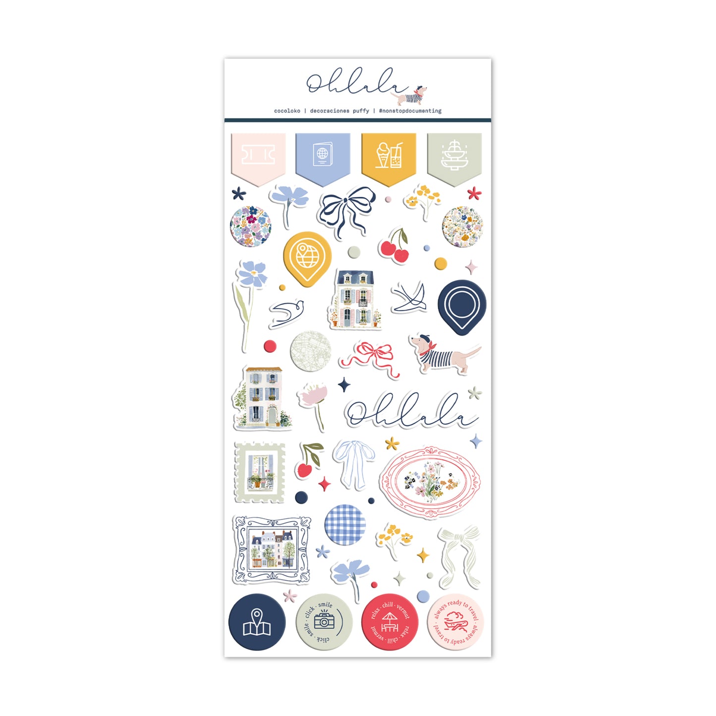 OHLALA Set Adhesivos Puffy Ilustraciones