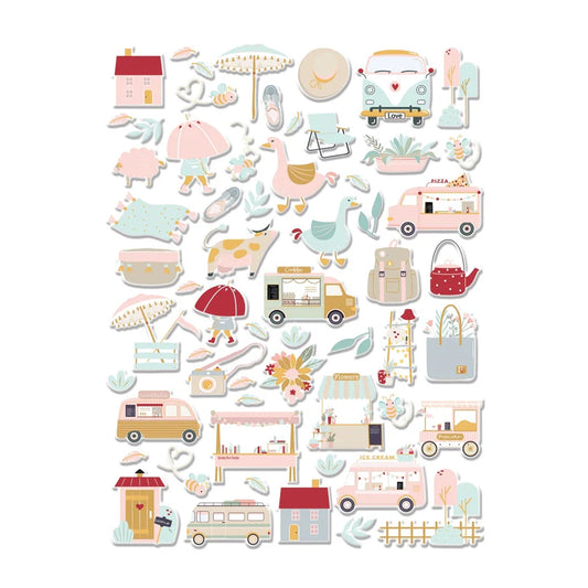 Pegatinas puffy Ilustraciones Outdoors by Pili Sallent