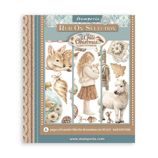 Rub-ons Selection White Christmas 20,5 × 23 cm - Stamperia