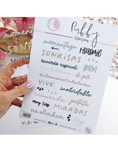 Sin Filtros. Colorful puffy stickers | Rita´s Diary collection