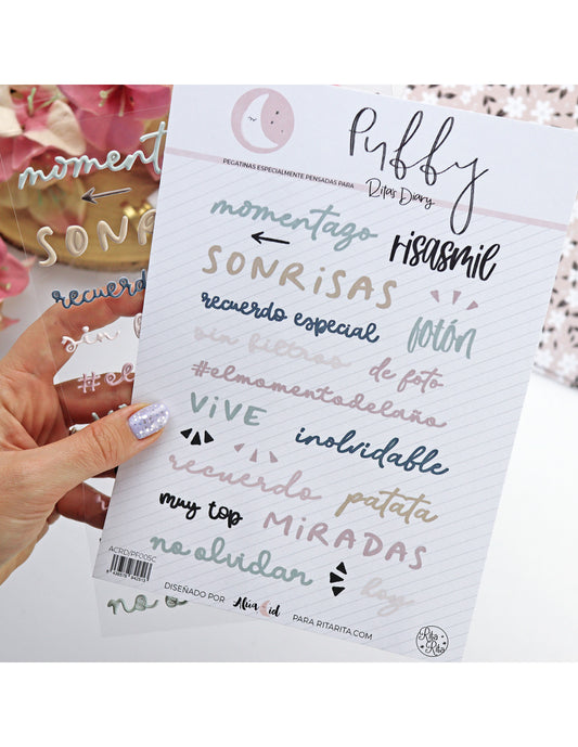 Sin Filtros. Colorful puffy stickers