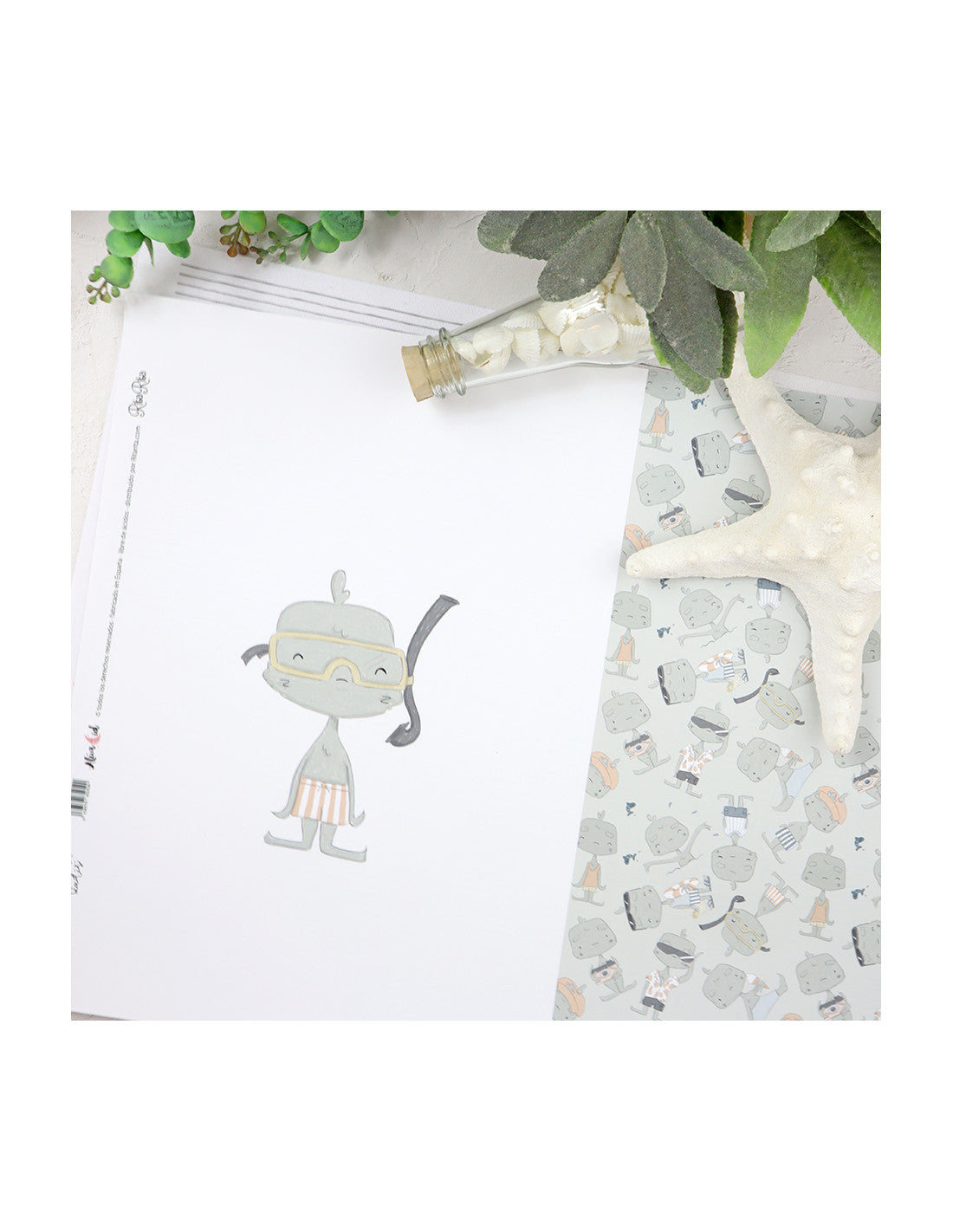 Snorkel laminated paper sheet | Holidadis by Alúa Cid