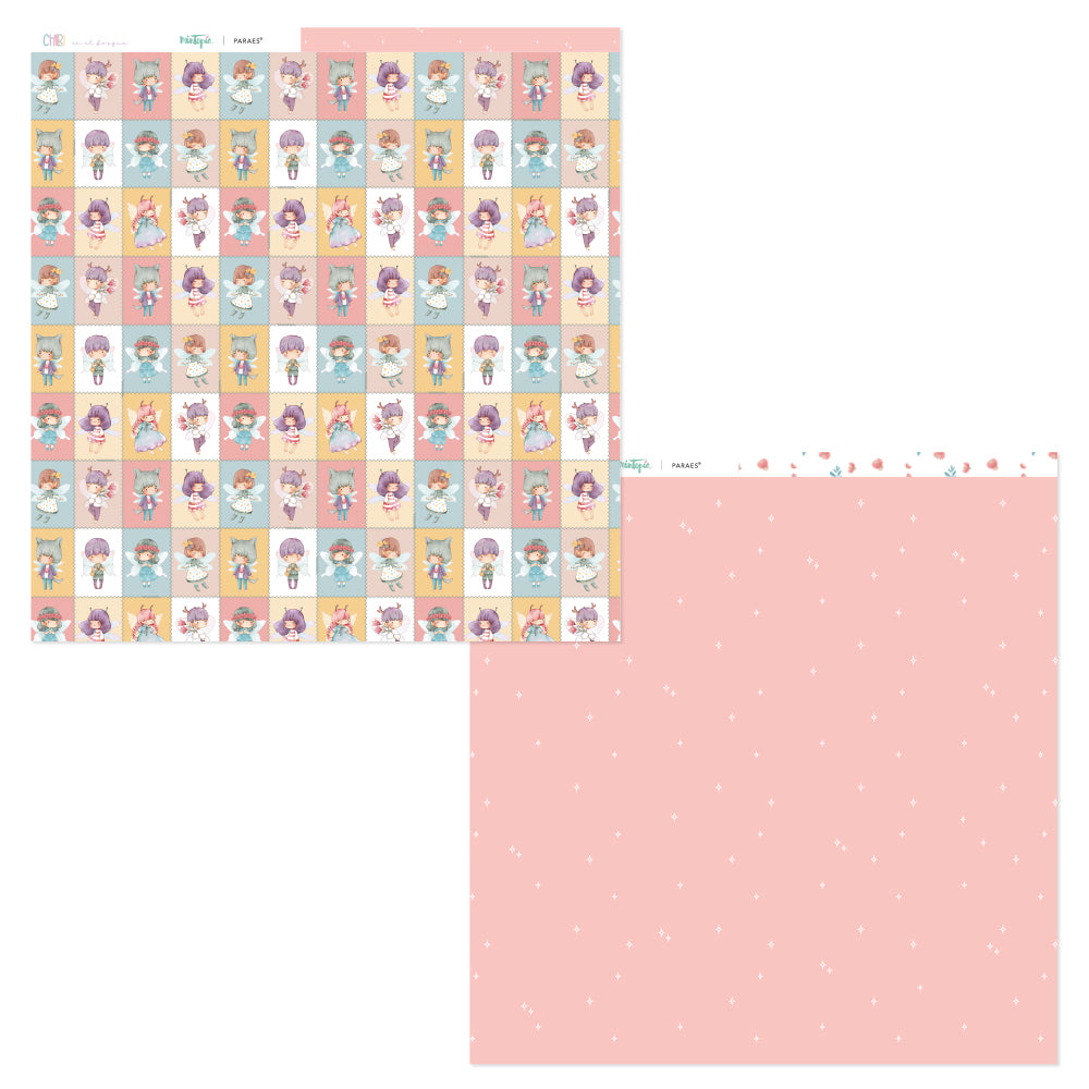 PREVENTA Stack 12"x12" Chibi en el bosque + recortables