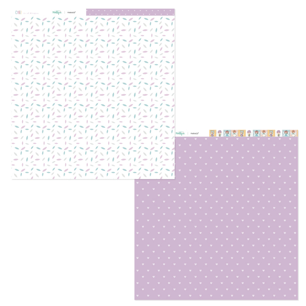 PREVENTA Stack 12"x12" Chibi en el bosque + recortables