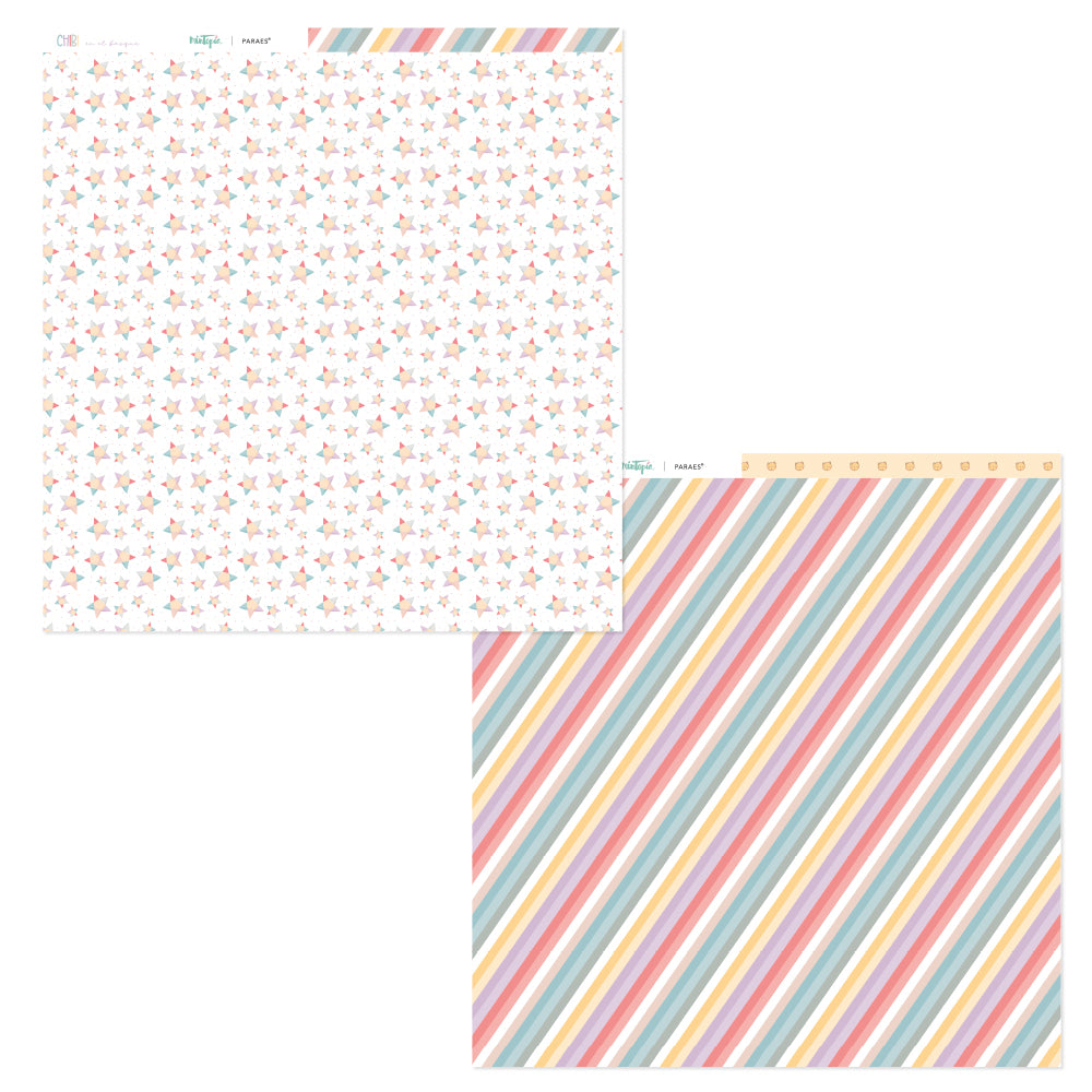 PREVENTA Stack 12"x12" Chibi en el bosque + recortables