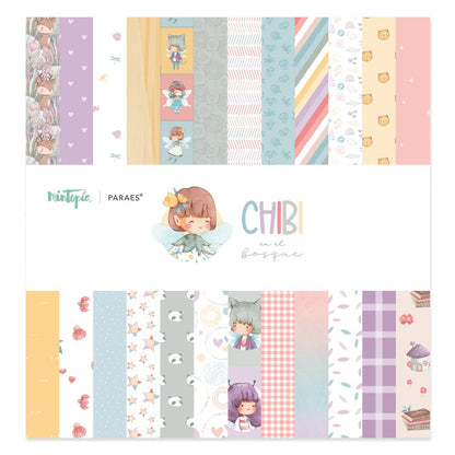 PREVENTA Stack 12"x12" Chibi en el bosque + recortables