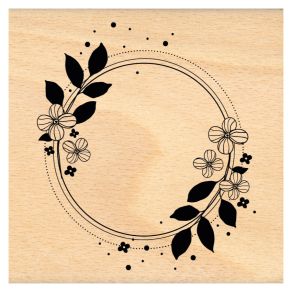 Tampon bois CERCLES FLEURIS