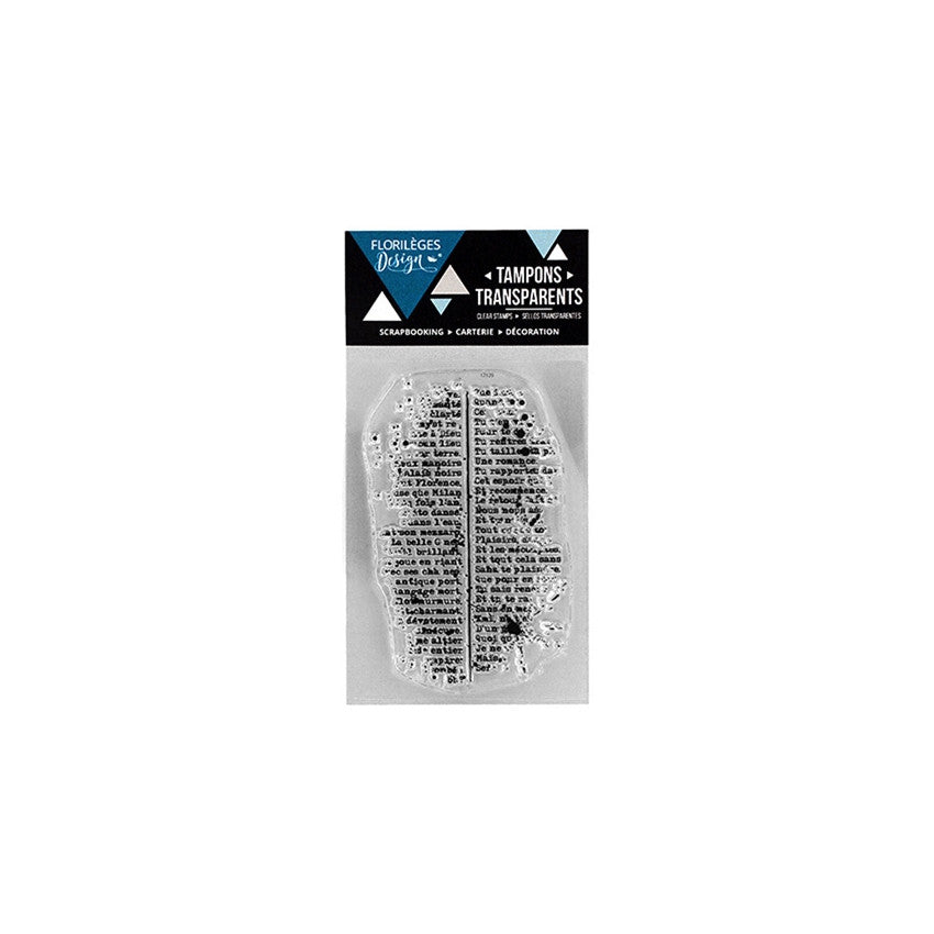 Tampons clear MINI TEXTE MOUCHETÉ