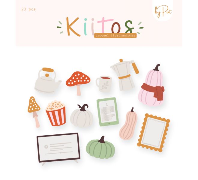 Troquel ilustraciones Kiitos de Basic Crea