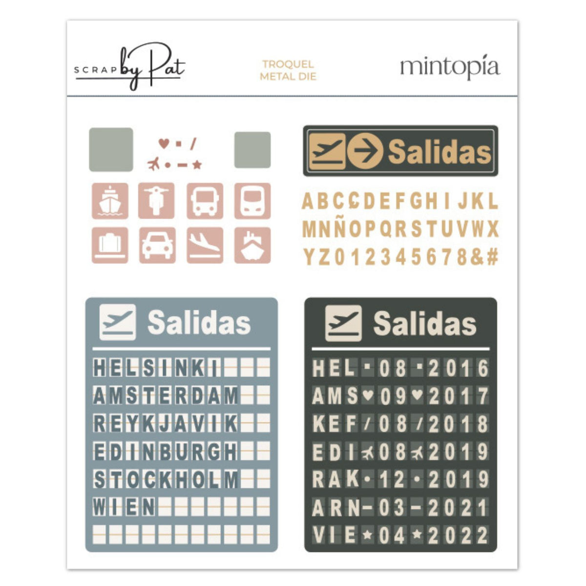 Troquel Scrapbypat Panel de aeropuerto