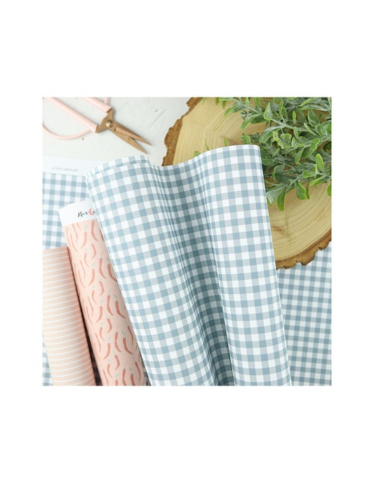 Vichy Azul XXL laminated paper sheet | Alúa Cid