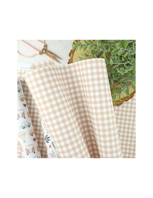 Vichy Tostado XXL laminated paper sheet by Alúa Cid
