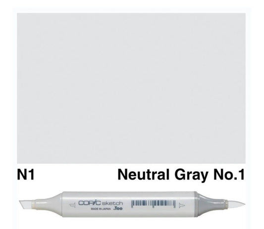 COPIC Sketch Markers, N1 Neutral Gray 1
