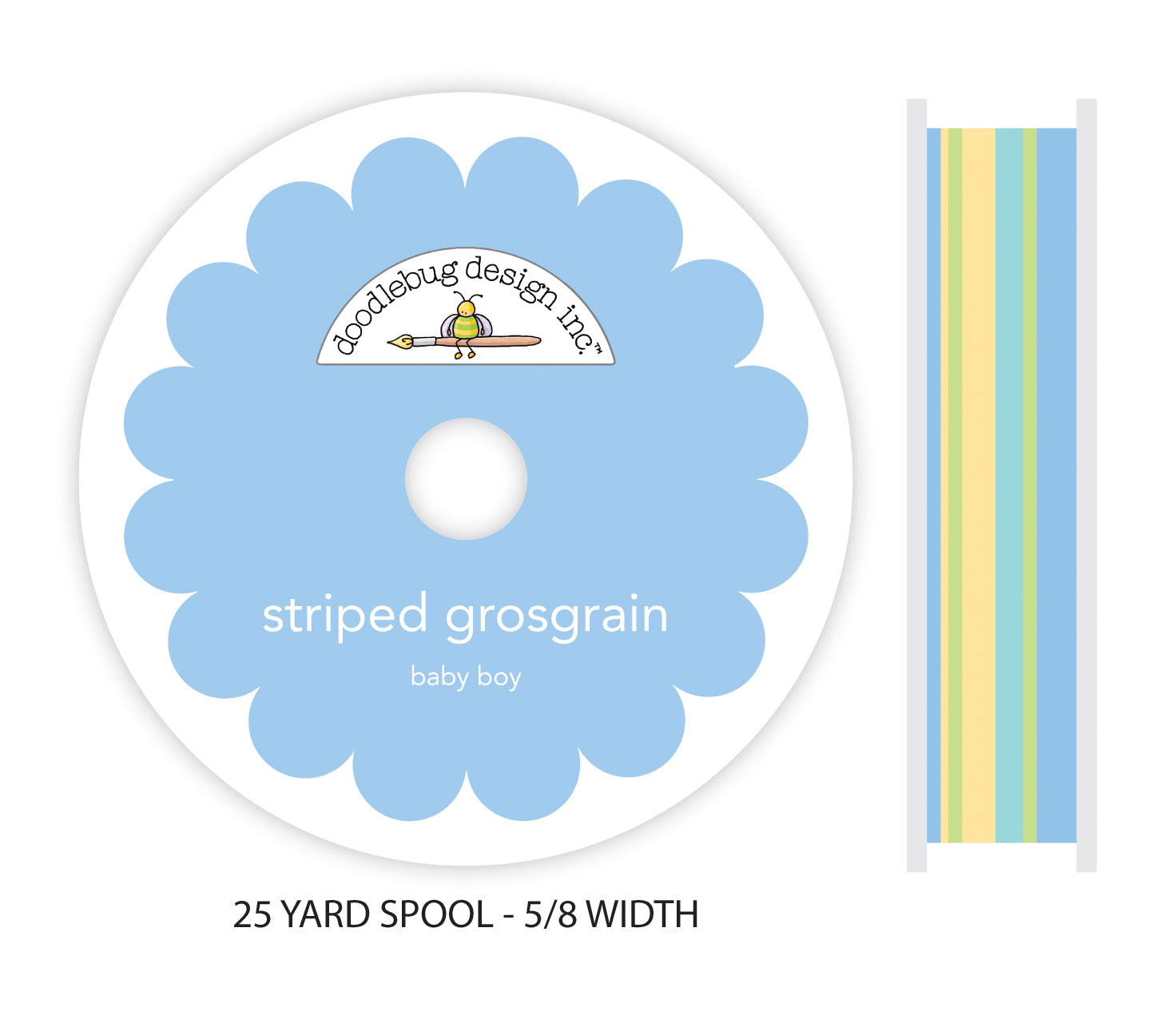 Baby Boy Striped Grosgrain Bulk Ribbon
