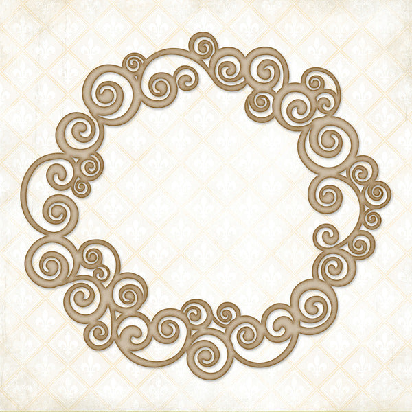 Swirl Wreath Chipboard Shape - Paper Craft Designs