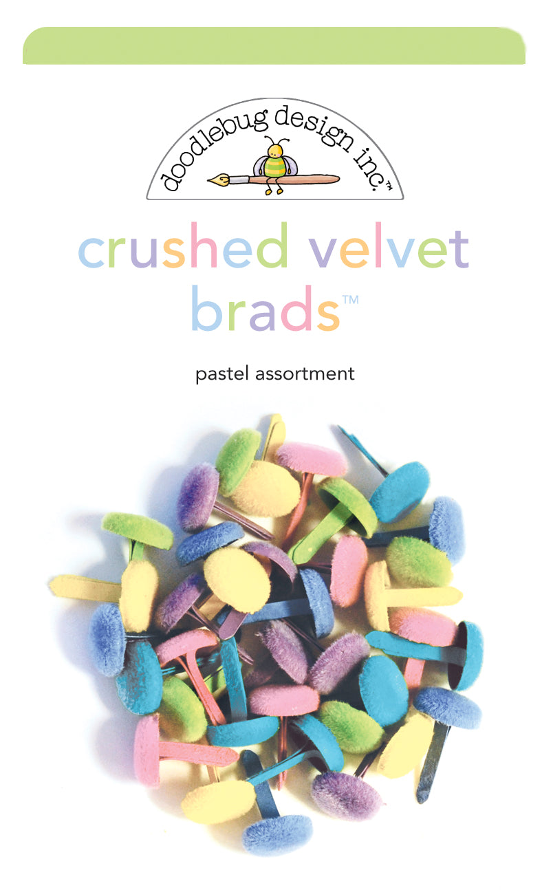 Pastel Assortment Crushed Velvet Brads
