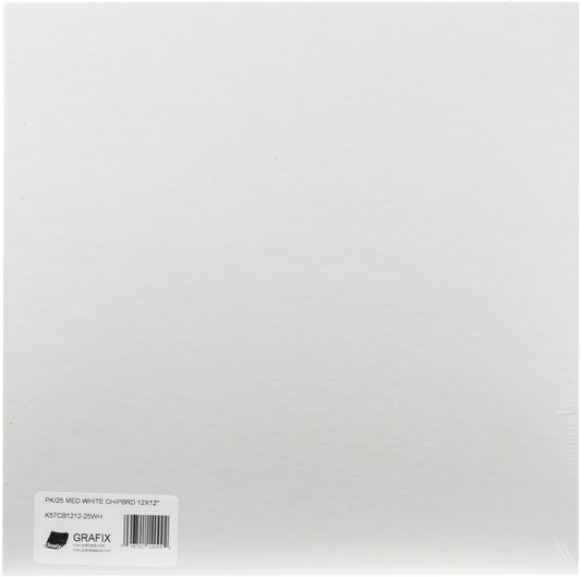 Medium Weight Chipboard 12"X12" White