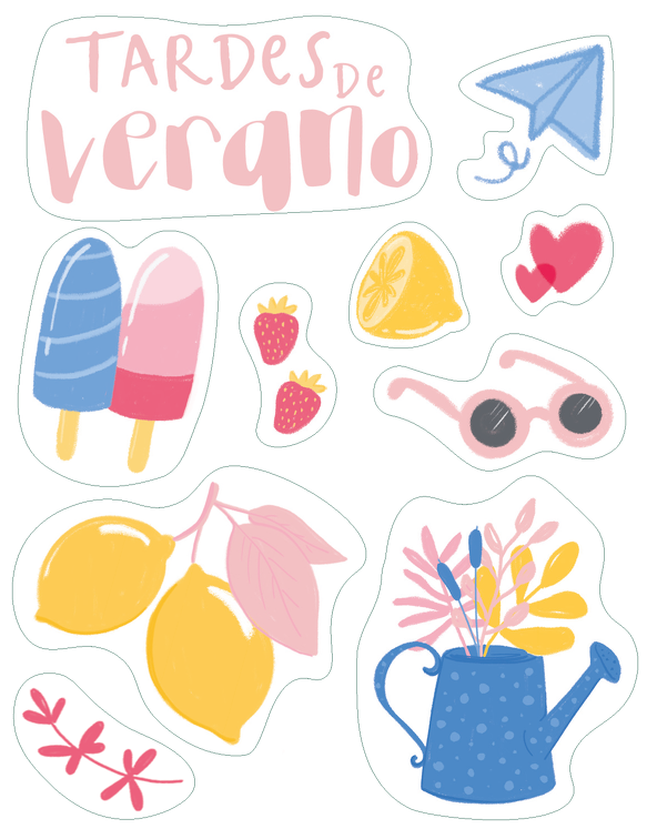 Stickers Opacos EL MEJOR VERANO por Sami Garra- 3 hojas