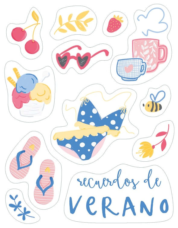 Stickers Opacos EL MEJOR VERANO por Sami Garra- 3 hojas