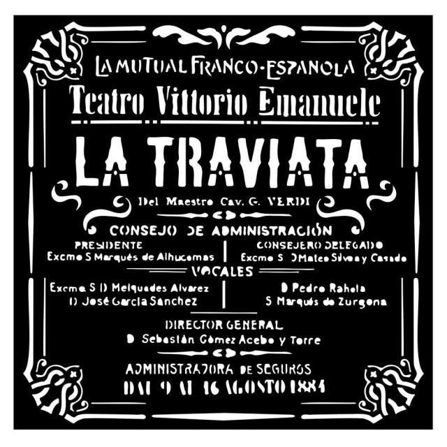 Thick stencil 18x18-Desire La Traviata