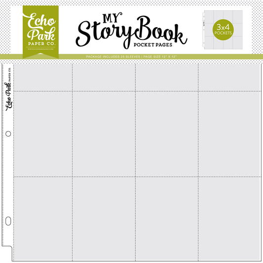 My Storybook 12X12 Pocket Page -3X4 Pockets 25 Sheet Pack