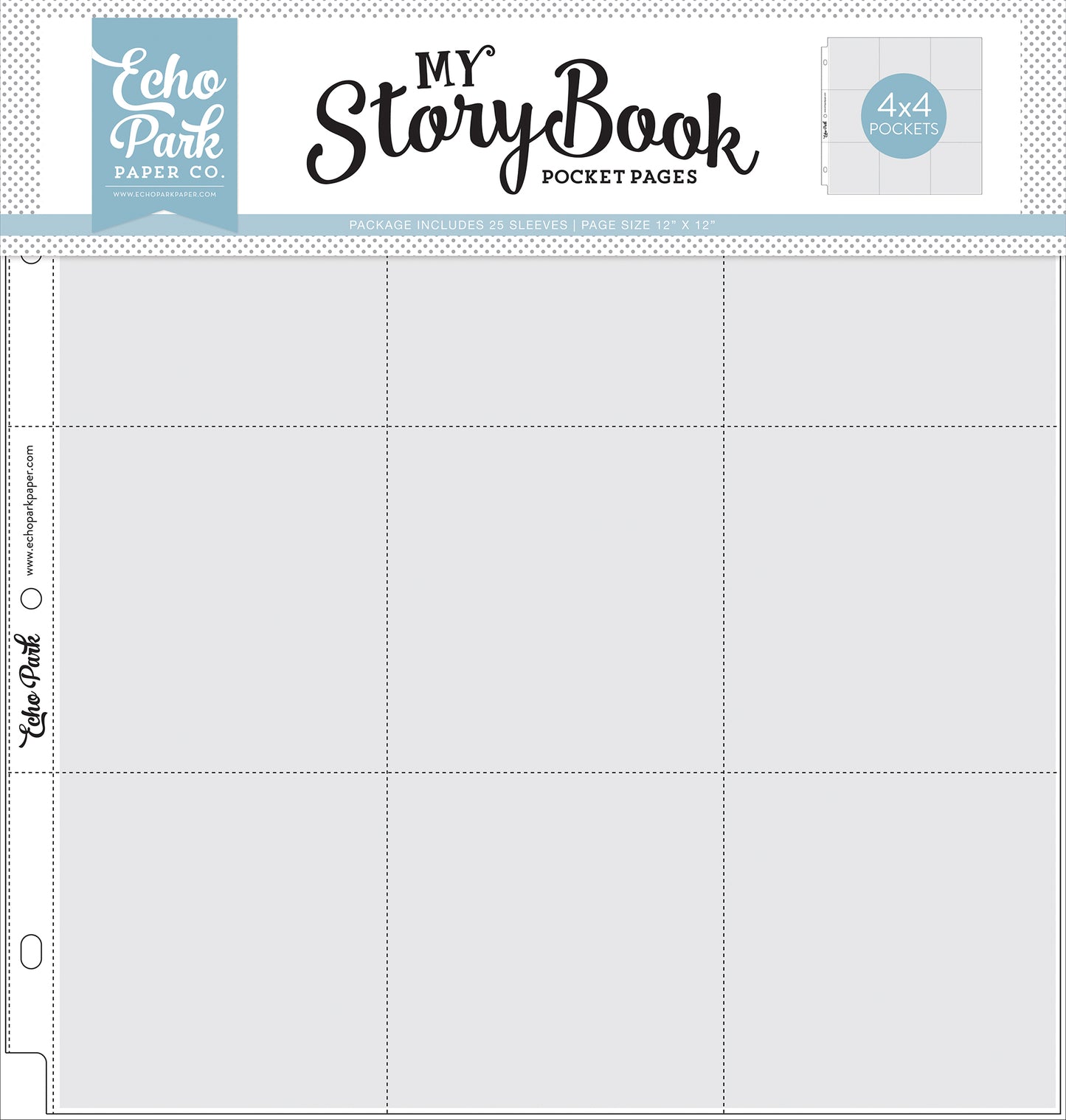 My Storybook 12X12 Pocket Page -4X4 Pocket 25 Sheet Pack
