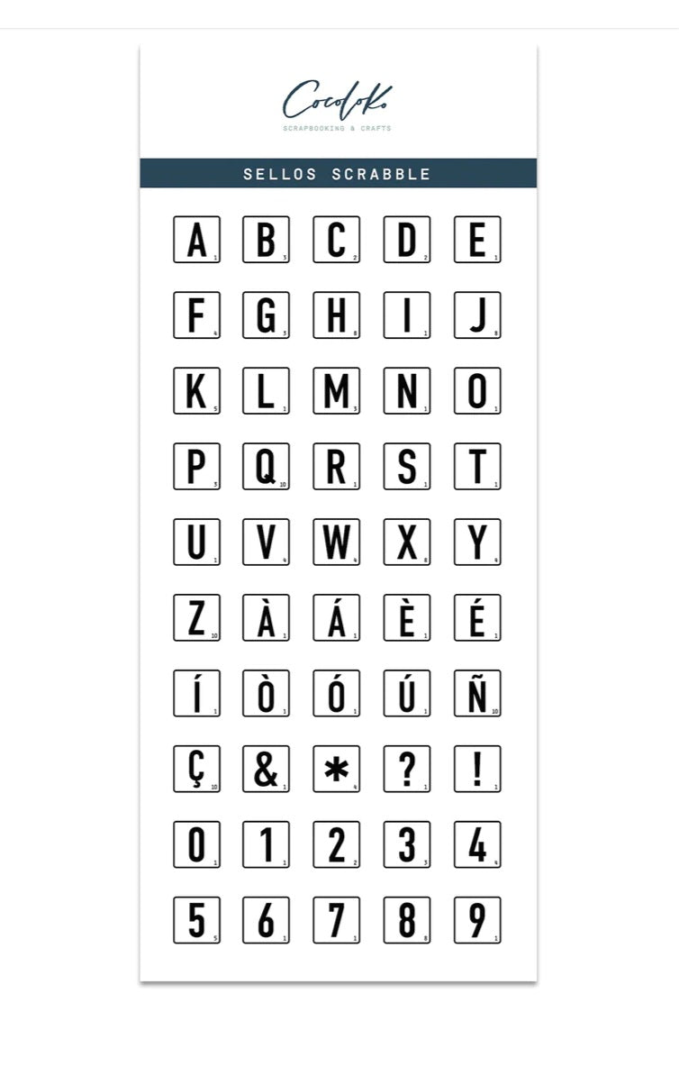 Sellos de Scrapbooking 10x21 Scrabble