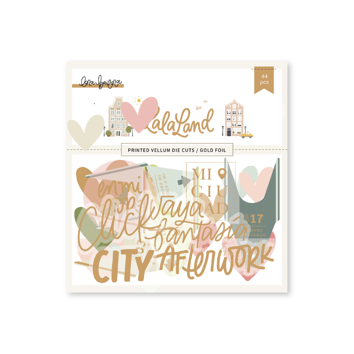 DIE CUTS VELLUM CON FOIL LALA LAND