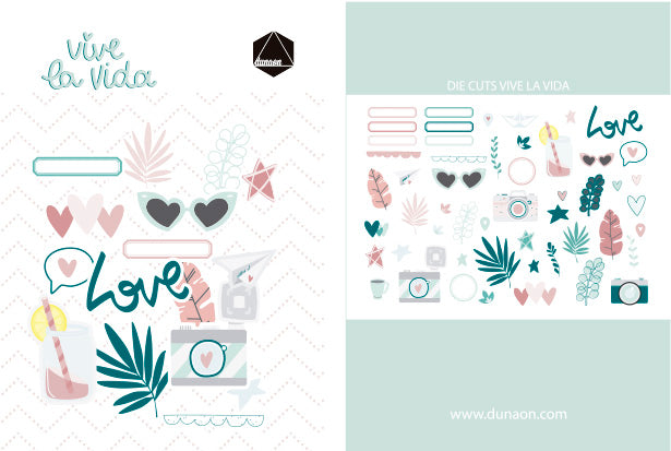 Set de 52 diecuts Vive la vida