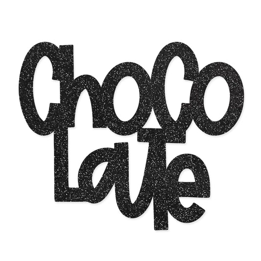 Título de metacrilato Scrap your life Chocolate                                                  Glitter Negro