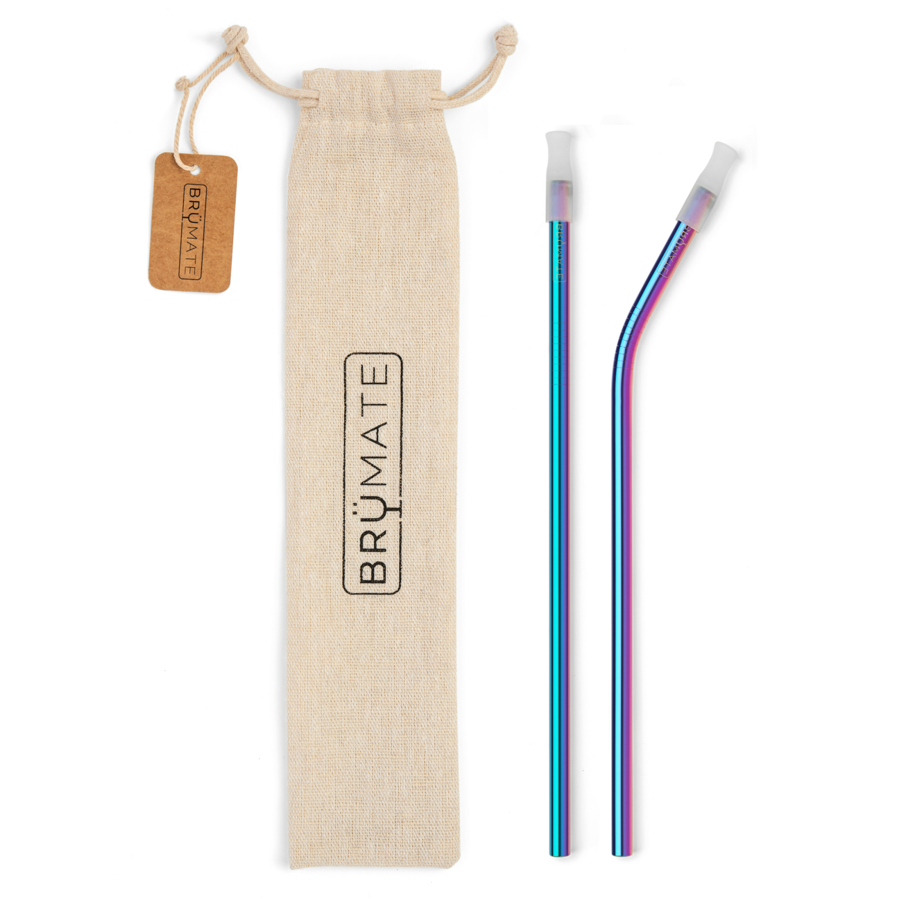 Stainless Steel Reusable Imperial Pint Straws | Rainbow Titanium