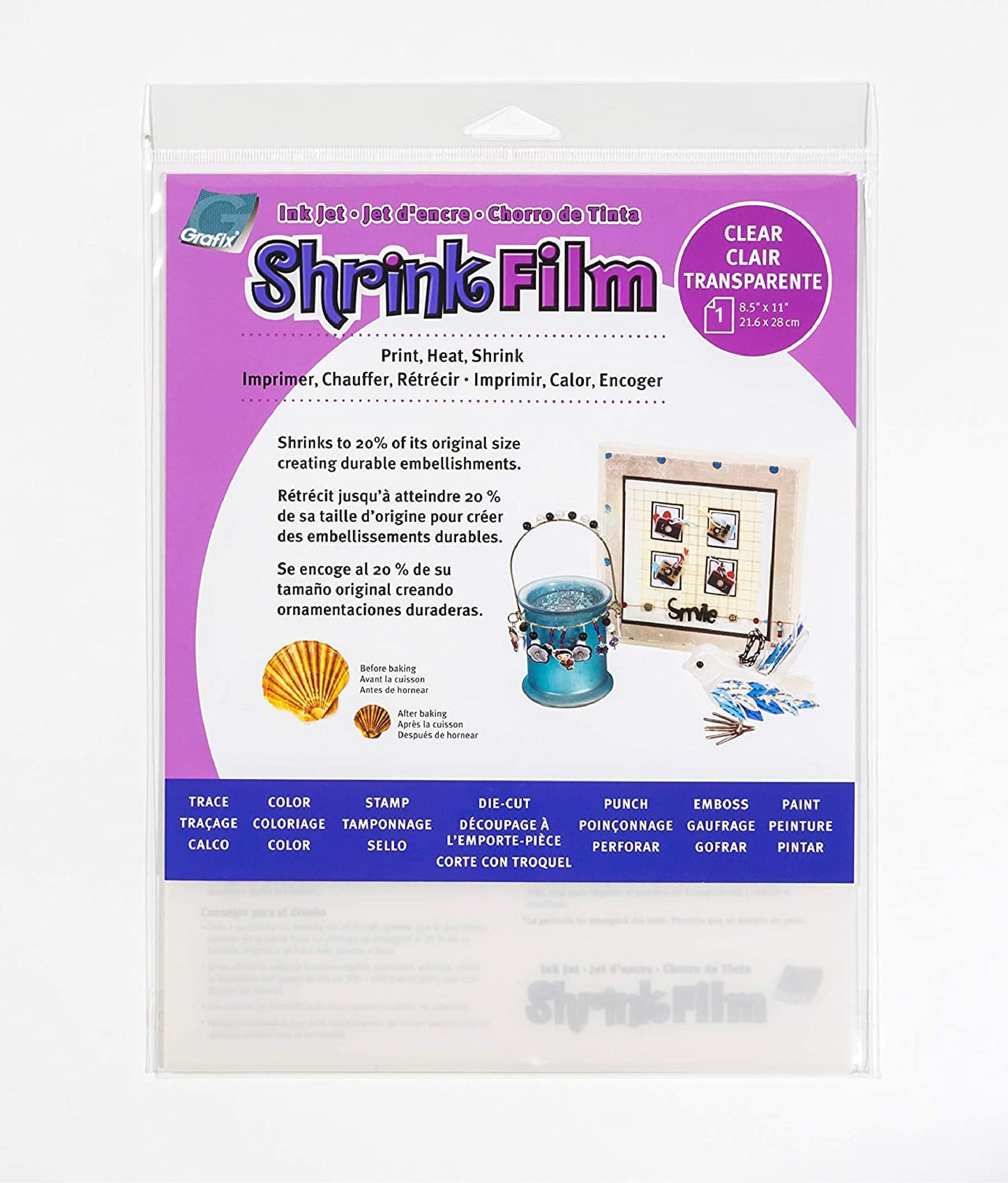 InkJet Clear Shrink Film 8.5X11"