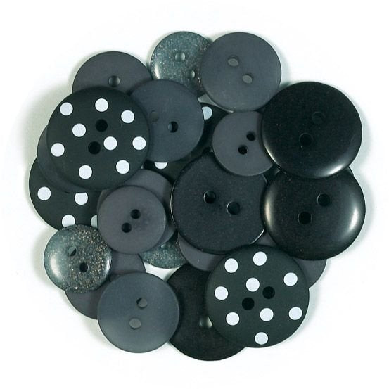 Beetle black asst. buttons