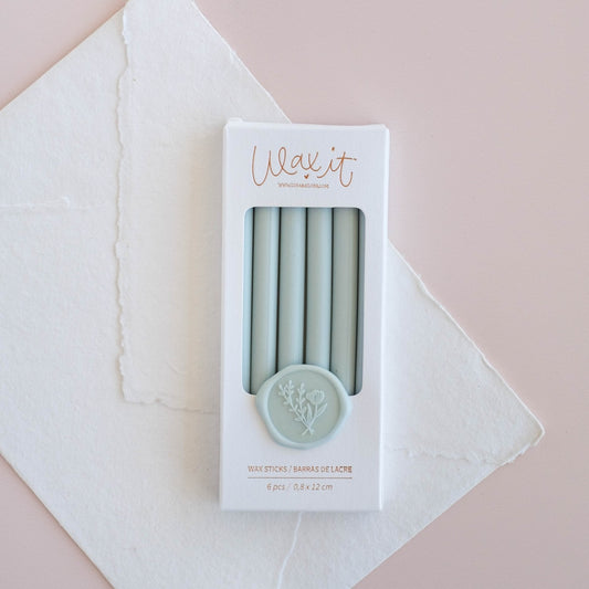 SET DE 6 BARRAS DE LACRE ICE BLUE