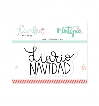 TÍTULO DE GOMA DIARIO DE NAVIDAD BLANCO DICIEMBRE DE MINTOPÍA