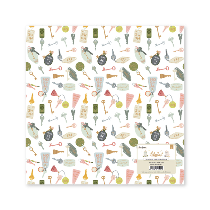 Vellum impreso con foil LLAVES